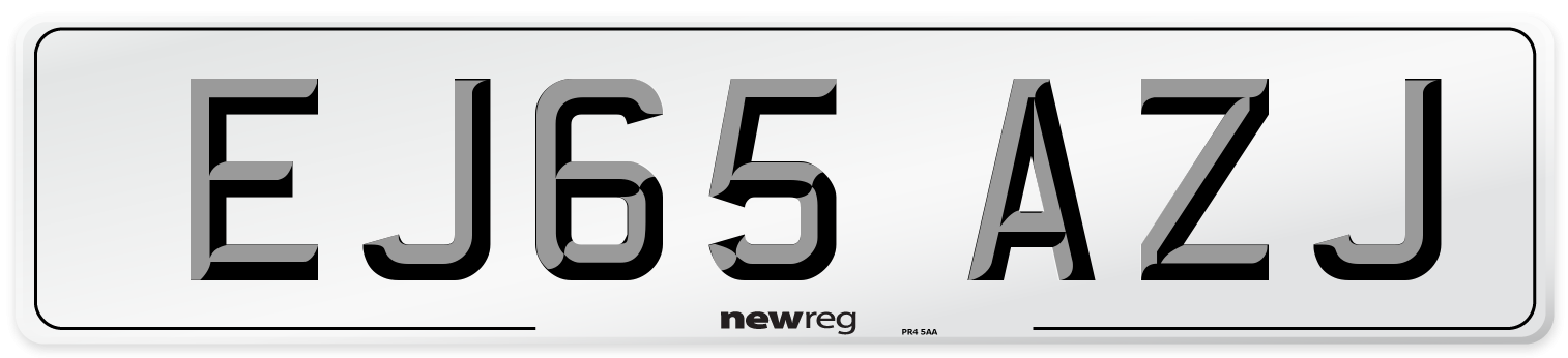 EJ65 AZJ Number Plate from New Reg